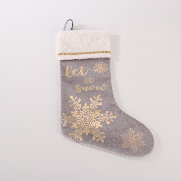 Ciorapi de Craciun, set personalizat, alb, pentru decorare, 30x45cm