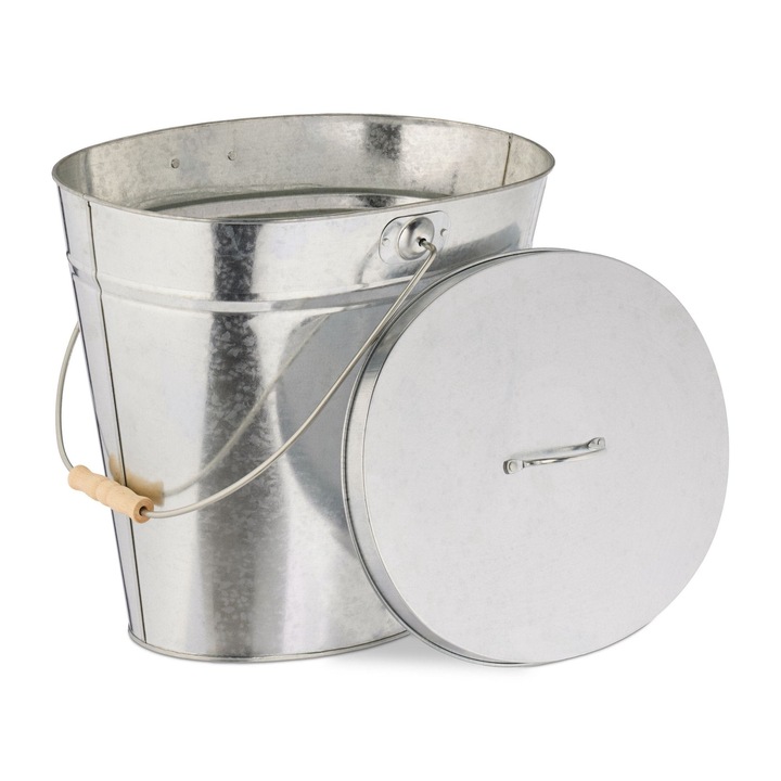 Northio hamutartó horganyzott acélból, fedéllel, fa fogantyúval, 30x15cm