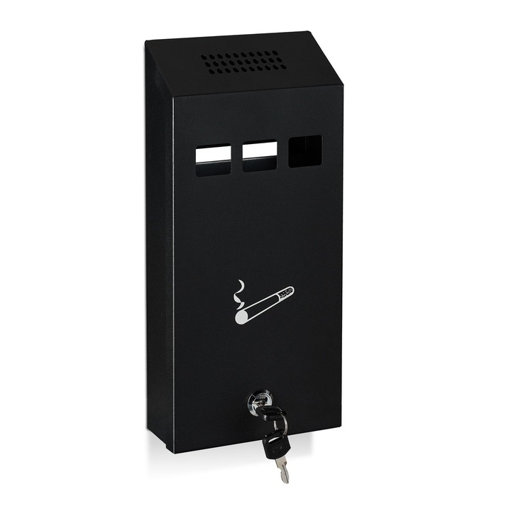 Fali hamutartó, Northio, fém, egyszerű szerelés, zárható ajtó