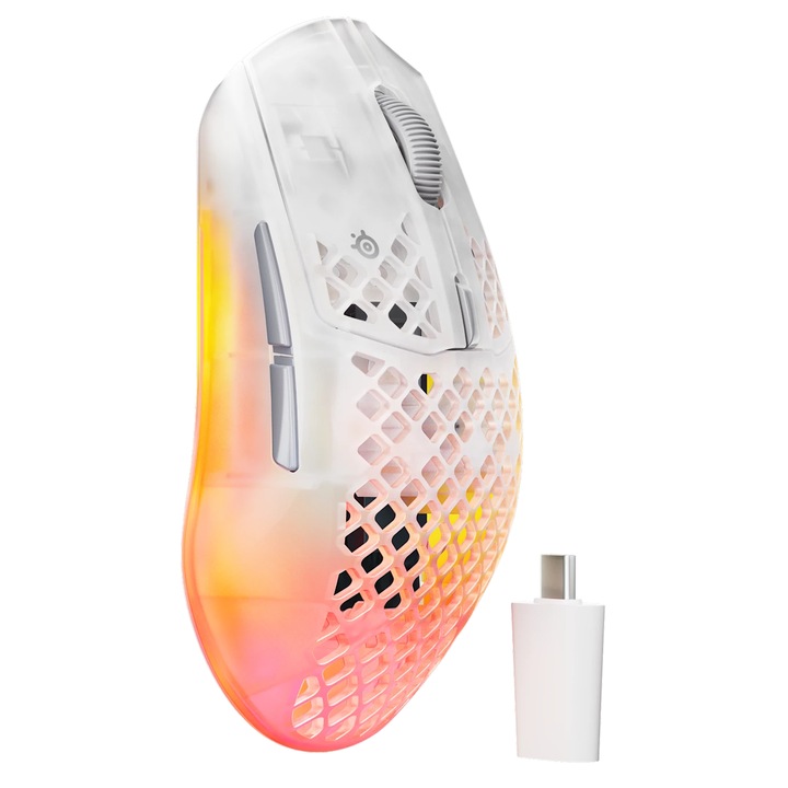 Mouse Gaming Aerox 3 Wireless Gen 2, 26K DPI, Ghost