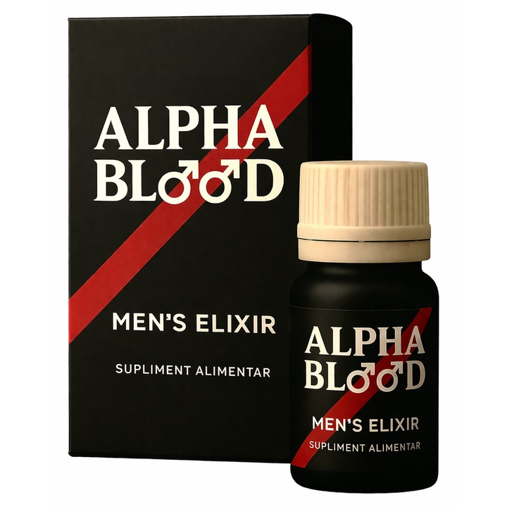 Alpha Blood - Supliment lichid pentru potență și ejaculare precoce, set 4 buc, 10ml