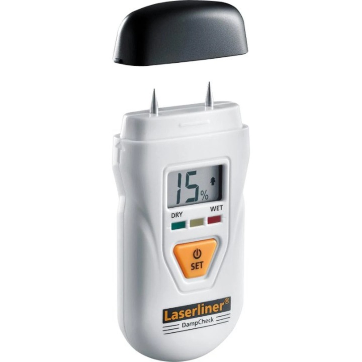 Umidometru digital Laserliner DampCheck, cu pini de masurare, afisaj digital, alb, 1 buc