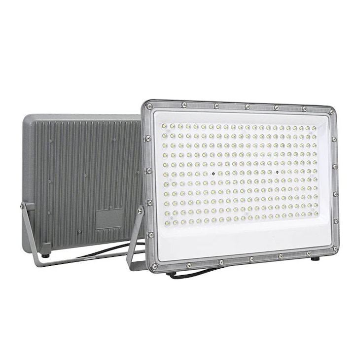 Proiector LED, Rezistent La Apa IP66, Lumina Rece, 220V, 200W, Gri