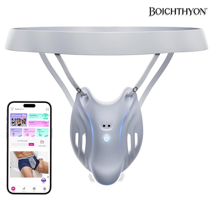 Férfi maszturbátor, Boichthyon®, hordozható edző vibrátor, AI vezérlés 9 sebességgel és AI Smart APP-pal, férfi szexuális játékok, páros játékok, szilikon anyag, csendes vibrátor