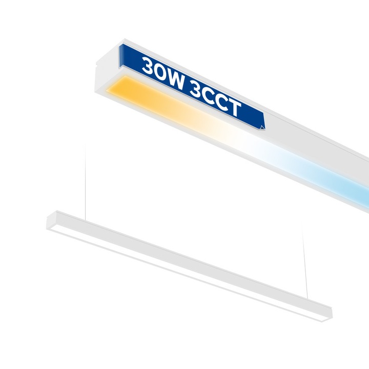 Corp de iluminat liniar LED Horoz FORTIS 30W 2400lm, alb, 118x5x3.5cm, montaj aplicat/suspendat