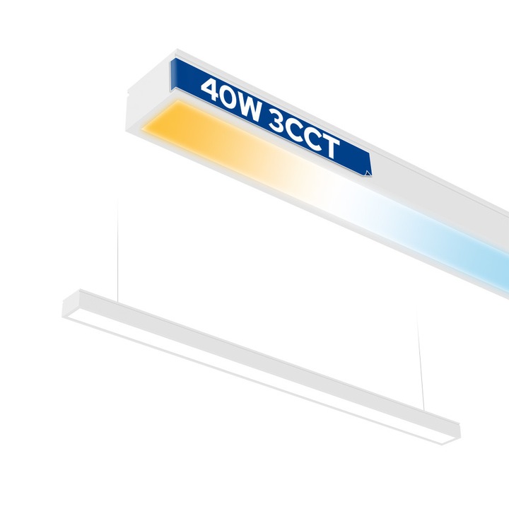 Lampa LED FORTIS, 40W, alb, 118x7.5x3.5cm, 3200lm, montaj suspendat/aplicat