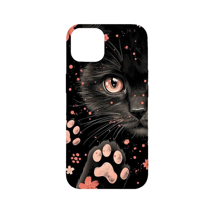 BestCase® Husa TPU Ultra Slim Compatibila cu Apple iPhone 12 / 12 Pro, Black Cat, 2077933 B 2014