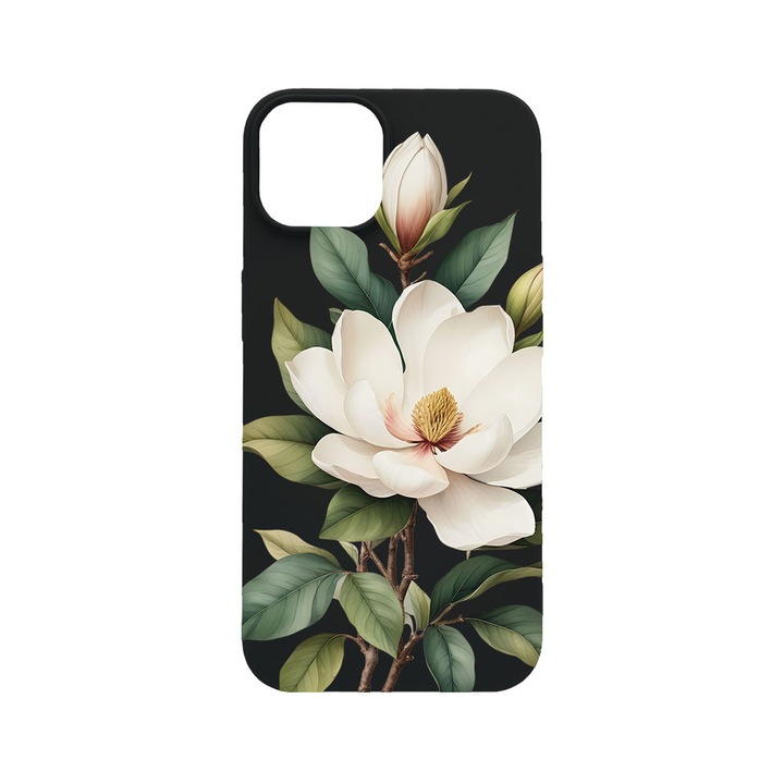 BestCase® Husa TPU Ultra Slim Compatibila cu Apple iPhone 12 / 12 Pro, Floral - White Magnolia, 2077933 B 2052