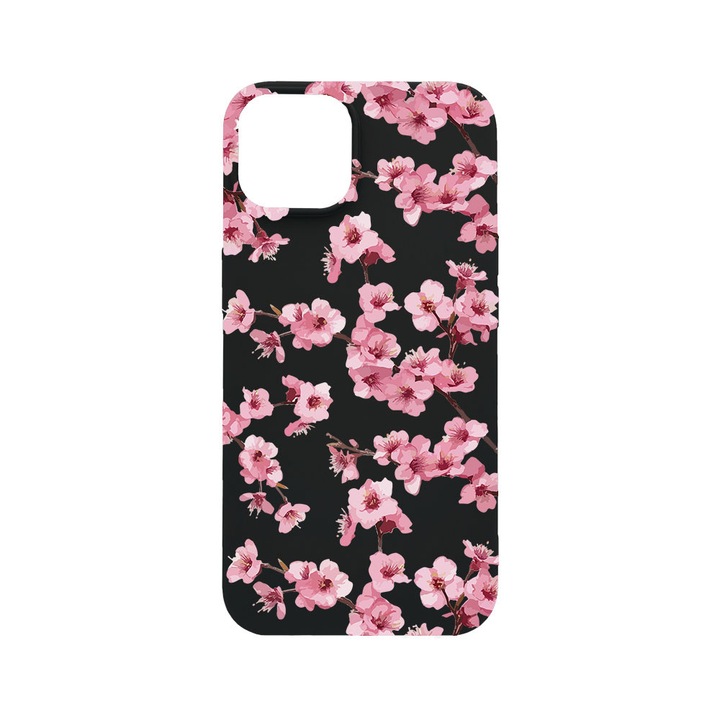 BestCase® Husa TPU Ultra Slim Compatibila cu Apple iPhone 12 / 12 Pro, Floral - Aesthetic Pink Cherry, 2077933 B 2042
