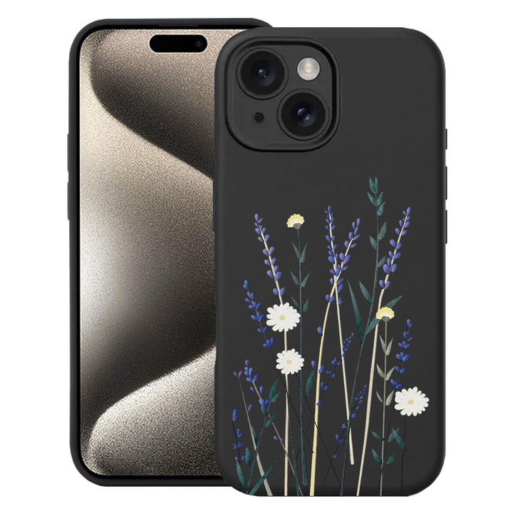 BestCase® Husa TPU Ultra Slim Compatibila cu Apple iPhone 14, Floral - Minimalist Levander, 2078056 B 2056