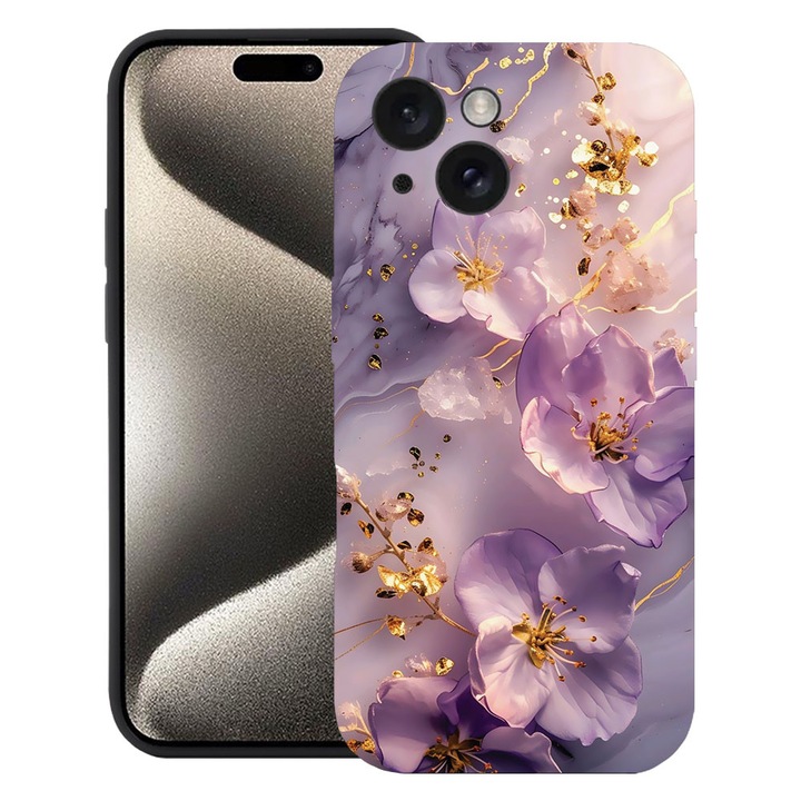 BestCase® Husa TPU Ultra Slim Compatibila cu Apple iPhone 14, Floral - Aesthetic Orchid, 2078056 B 2059