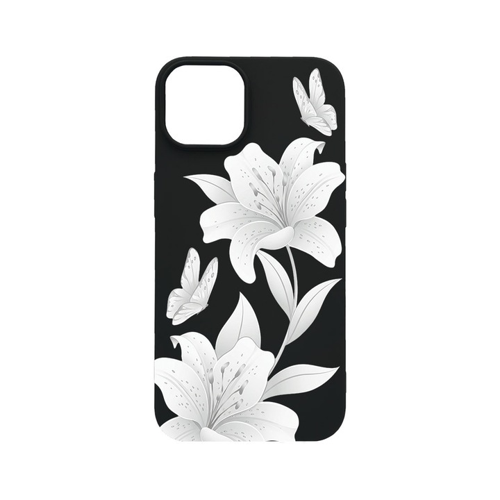 BestCase® Husa TPU Ultra Slim Compatibila cu Apple iPhone 12 / 12 Pro, Floral - Elegant White Lotus, 2077933 B 2069