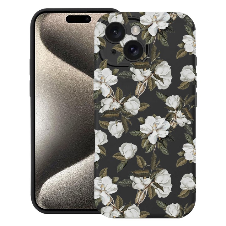 BestCase® Husa TPU Ultra Slim Compatibila cu Apple iPhone 13, Floral - Pastel Magnolia Flowers, 2077956 B 2048