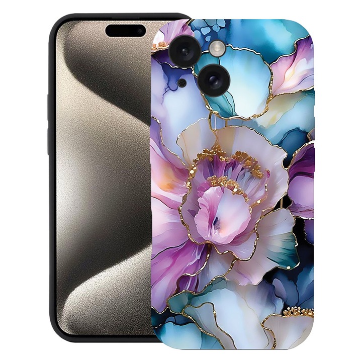 BestCase® Husa TPU Ultra Slim Compatibila cu Apple iPhone 13, Floral - Aesthetic Orchid, 2077956 B 2060
