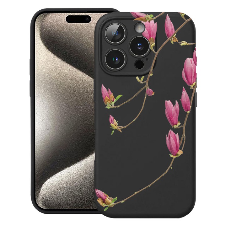 BestCase® Husa TPU Ultra Slim Compatibila cu Apple iPhone 16 Pro, Floral - Minimalist Orchid, 3137743 B 2063