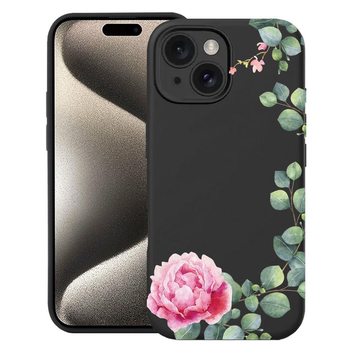 BestCase® Husa TPU Ultra Slim Compatibila cu Apple iPhone 13, Floral - Minimalist Camellia, 2077956 B 2076