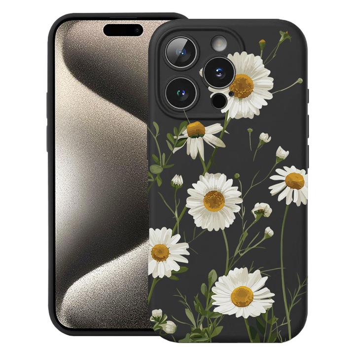 BestCase® Husa TPU Ultra Slim Compatibila cu Apple iPhone 16 Pro, Floral - Daisy, 3137743 B 2032