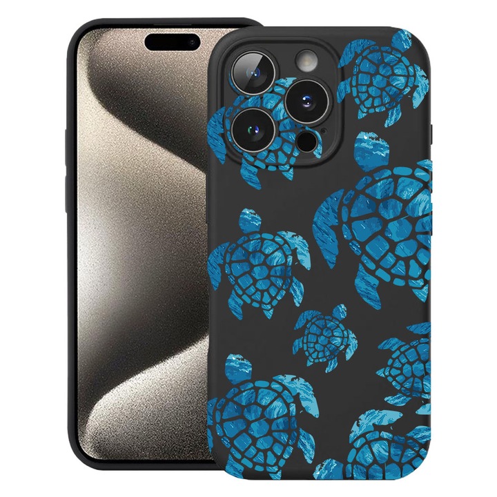 BestCase® Husa TPU Ultra Slim Compatibila cu Apple iPhone 16 Pro, Summer Turtles, 3137743 B 2024