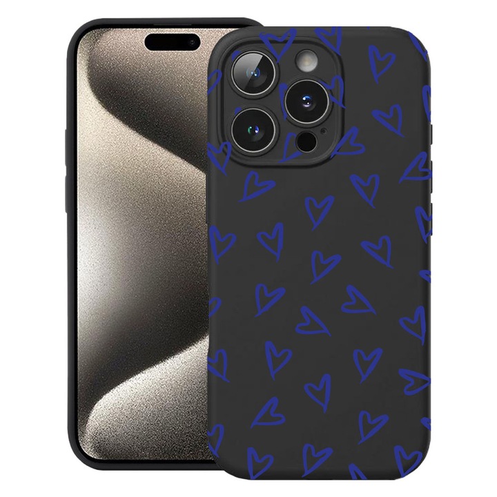 BestCase® Husa TPU Ultra Slim Compatibila cu Apple iPhone 16 Pro, Cute Hearts Pattern, 3137743 B 2088