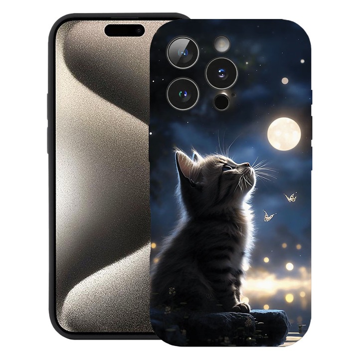 BestCase® Husa TPU Ultra Slim Compatibila cu Apple iPhone 15 Pro, Baby Cat, 3137741 B 2016