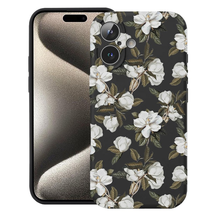 BestCase® Husa TPU Ultra Slim Compatibila cu Apple iPhone 17, Floral - Pastel Magnolia Flowers, 2052002 B 2048