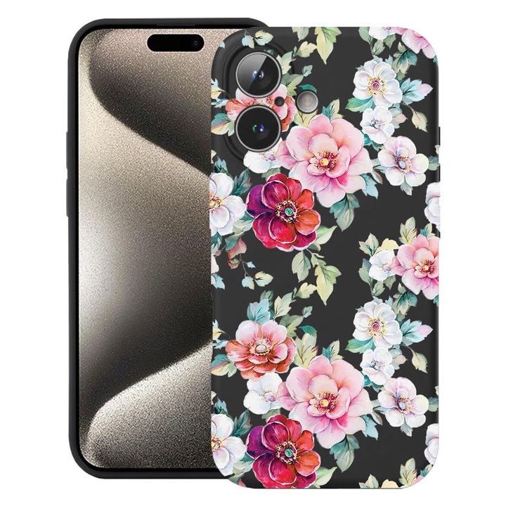 BestCase® Husa TPU Ultra Slim Compatibila cu Apple iPhone 17, Floral - Camellia Pattern, 2052002 B 2074