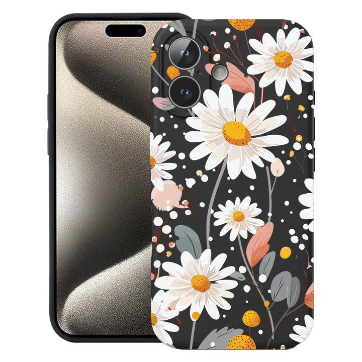 BestCase® Husa TPU Ultra Slim Compatibila cu Apple iPhone 16, Floral - Daisy, 3137742 B 2028