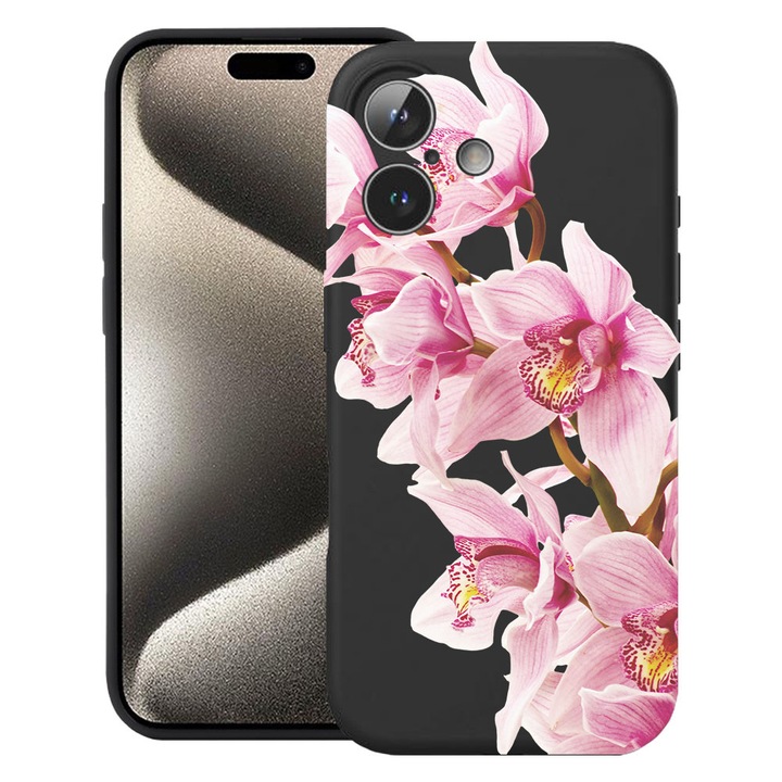 BestCase® Husa TPU Ultra Slim Compatibila cu Apple iPhone 17, Floral - Elegant Pink Orchid, 2052002 B 2066