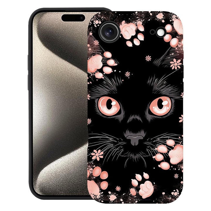 BestCase® Husa TPU Ultra Slim Compatibila cu Apple iPhone 17 Air, Black Cat, 2052005 B 2015