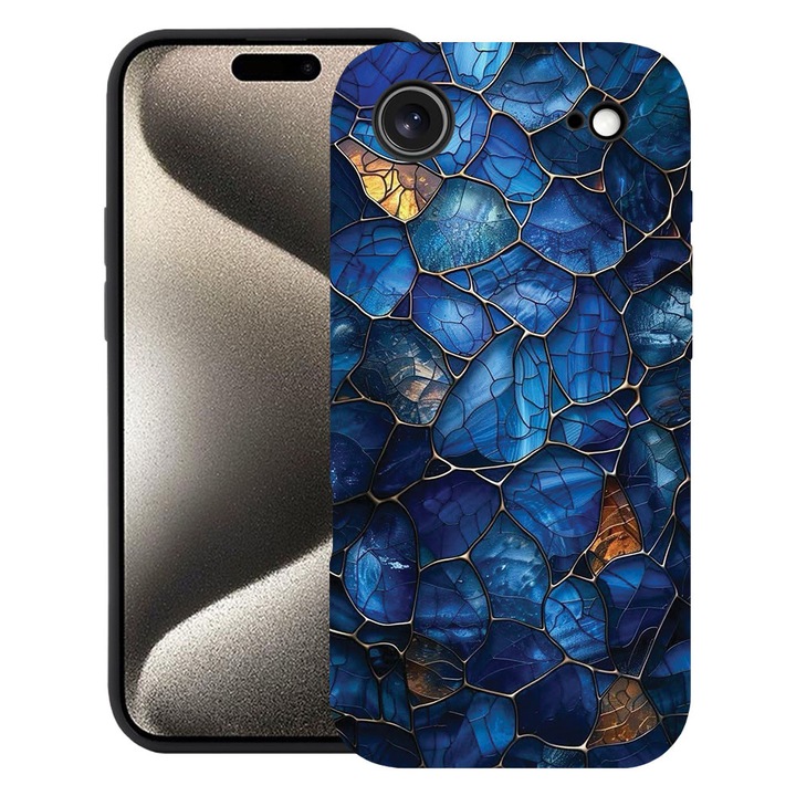 BestCase® Husa TPU Ultra Slim Compatibila cu Apple iPhone 17 Air, Floral - Stained Glass Hydrangea, 2052005 B 2079