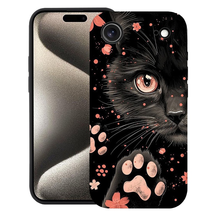 BestCase® Husa TPU Ultra Slim Compatibila cu Apple iPhone 17 Air, Black Cat, 2052005 B 2014