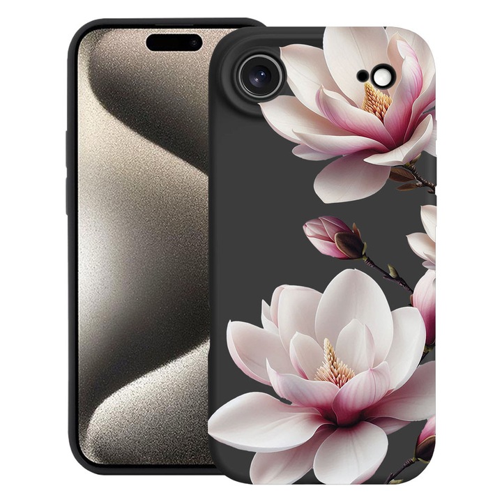 BestCase® Husa TPU Ultra Slim Compatibila cu Apple iPhone 17 Air, Floral - Pink Magnolia, 2052005 B 2051