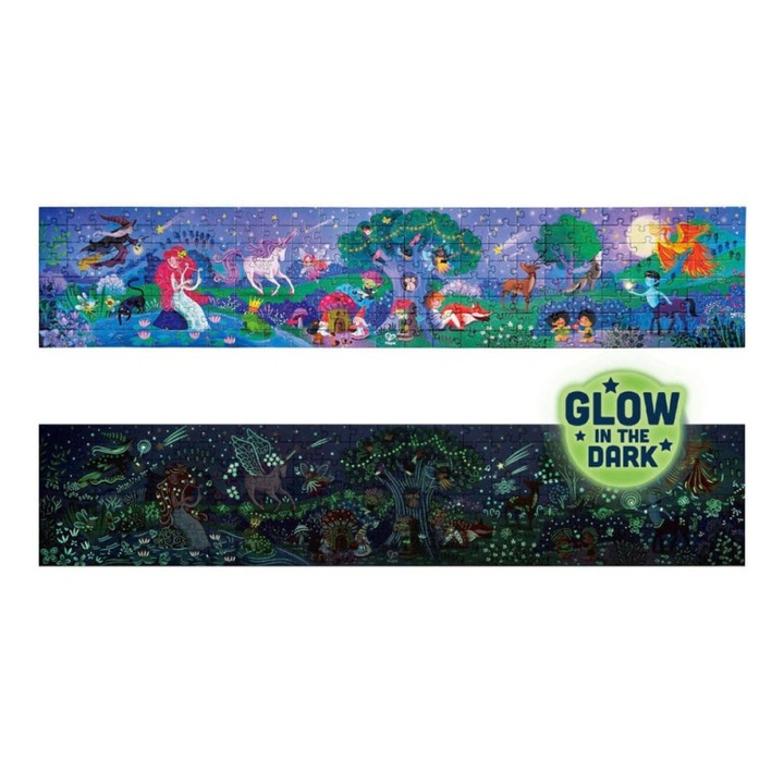 Puzzle copii fluorescent Zane 200 piese, lungime puzzle 1.5 metri, +6 ani