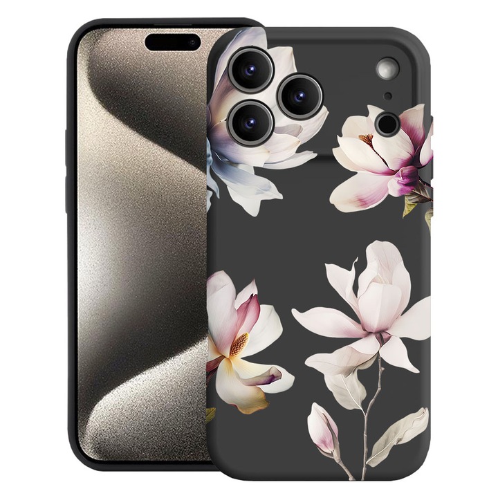 BestCase® Husa TPU Ultra Slim Compatibila cu Apple iPhone 17 Pro Max, Magnolia Floral Design, 2052004 B 2046