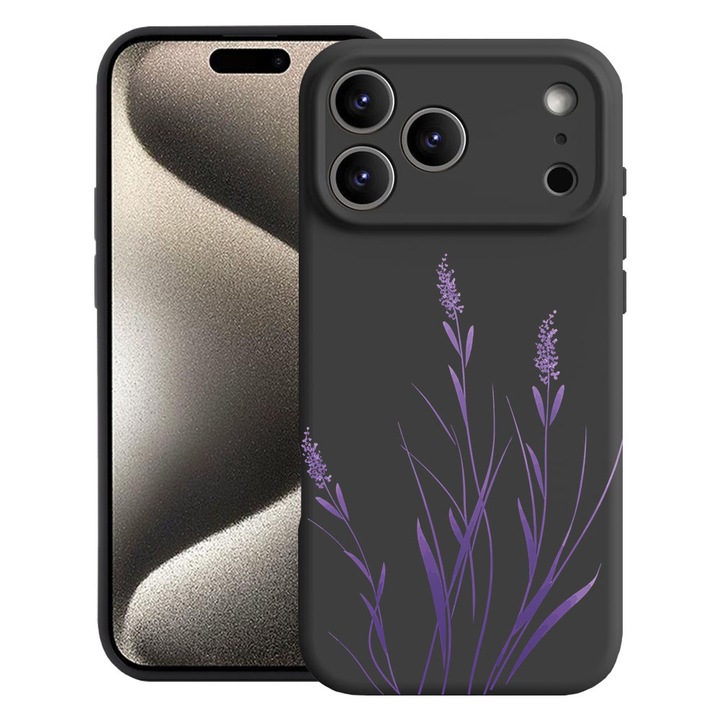 BestCase® Husa TPU Ultra Slim Compatibila cu Apple iPhone 17 Pro Max, Floral - Minimalist Levander, 2052004 B 2055