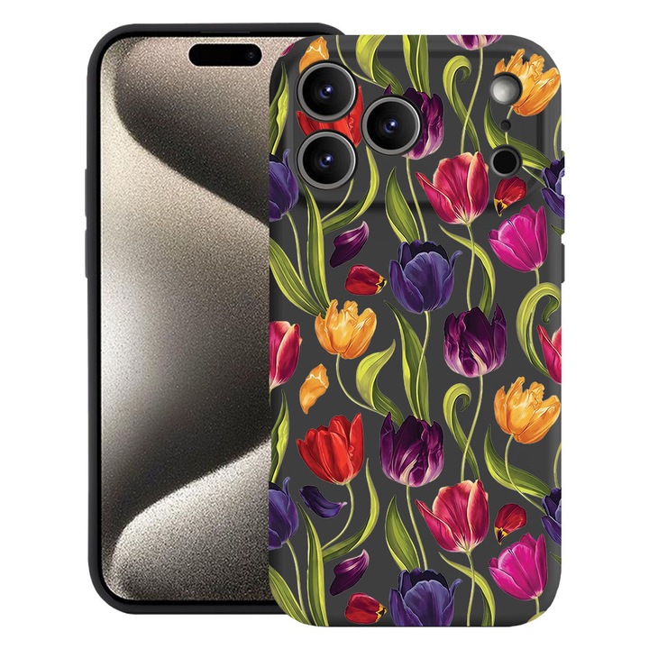 BestCase® Husa TPU Ultra Slim Compatibila cu Apple iPhone 17 Pro Max, Floral - Tulip Pattern, 2052004 B 2084