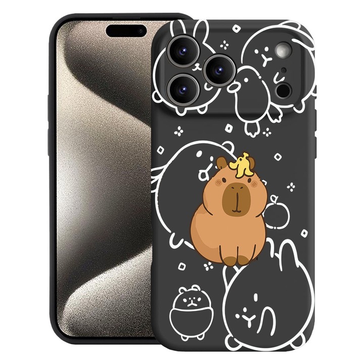 BestCase® Husa TPU Ultra Slim Compatibila cu Apple iPhone 17 Pro Max, Cartoon Kawaii Capybara, 2052004 B 2020