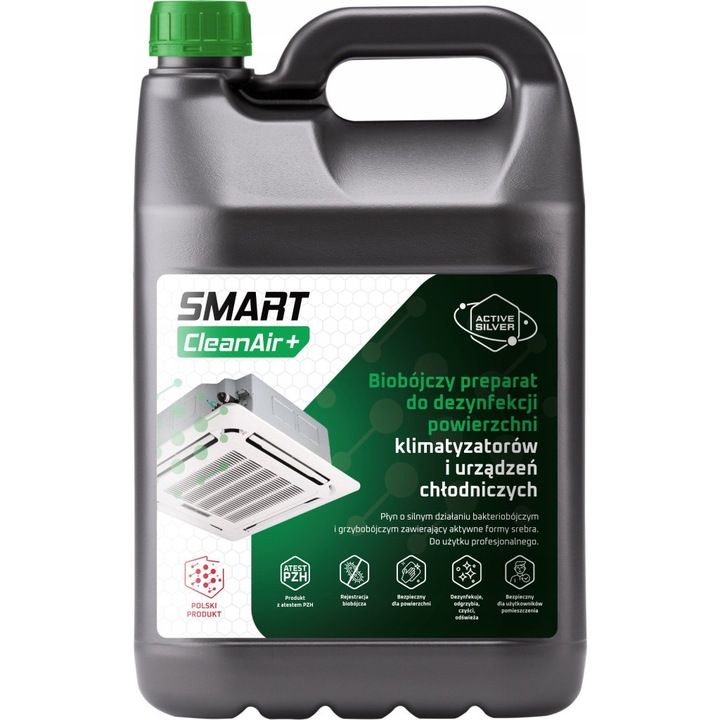 Smart CleanAir+ set 5L preparat biocid pentru dezinfectia sistemelor de climatizare, cu actiune bactericida si fungicida, cu argint activ