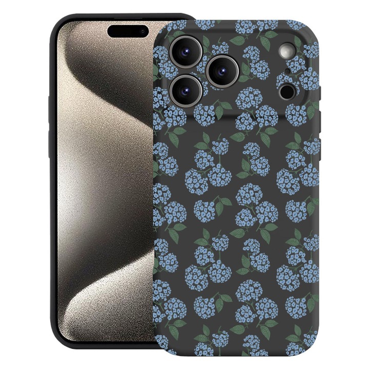 BestCase® Husa TPU Ultra Slim Compatibila cu Apple iPhone 17 Pro Max, Floral - Hydrangea Pattern, 2052004 B 2078