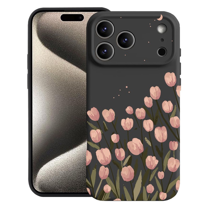 BestCase® Husa TPU Ultra Slim Compatibila cu Apple iPhone 17 Pro Max, Floral - Pastel Tulip, 2052004 B 2082
