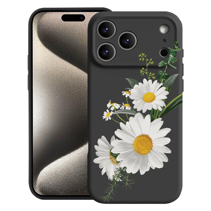 BestCase® Husa TPU Ultra Slim Compatibila cu Apple iPhone 17 Pro Max, Floral - Minimalist Daisy, 2052004 B 2029