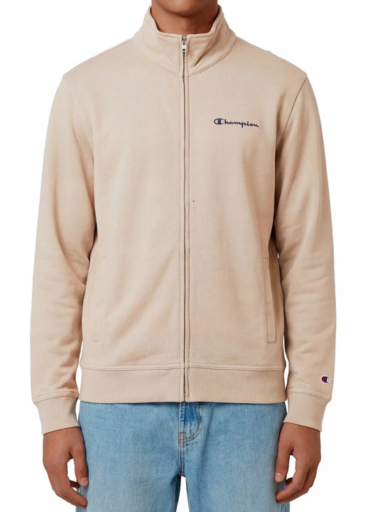 Hanorac barbatesc CHAMPION 222167-MS041, bej, cu fermoar, sport, fara gluga XL