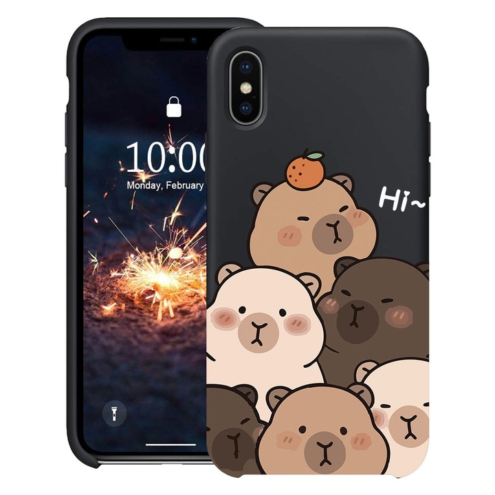 BestCase® Husa TPU Ultra Slim Compatibila cu Apple iPhone XS / X, Cute Kawaii Capybara Cartoon, 2078162 B 2022