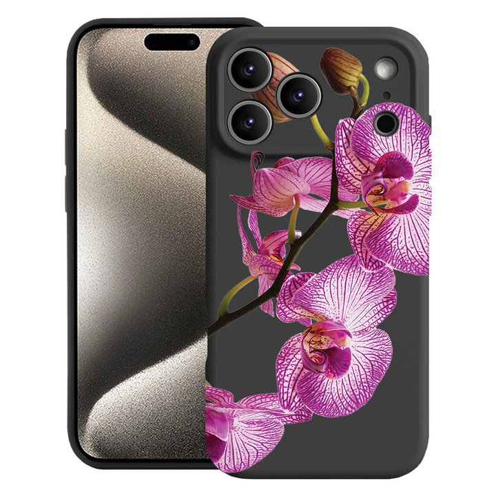 BestCase® Husa TPU Ultra Slim Compatibila cu Apple iPhone 17 Pro Max, Floral - Pink Orchid, 2052004 B 2064