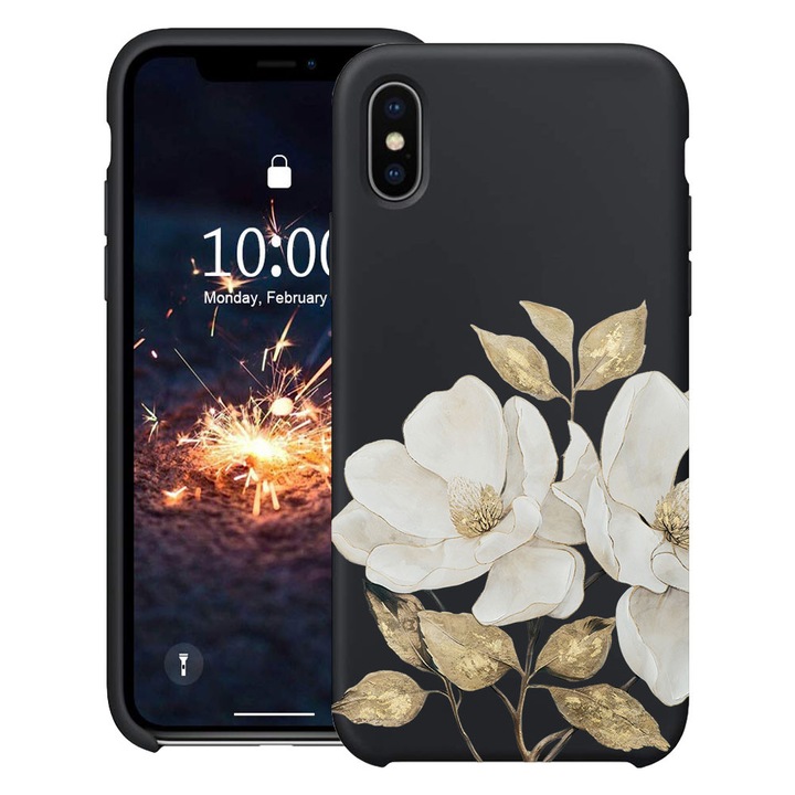BestCase® Husa TPU Ultra Slim Compatibila cu Apple iPhone XS / X, Floral - Golden Camellia, 2078162 B 2073