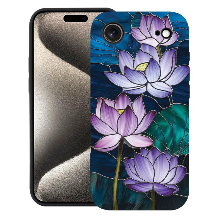 BestCase® Husa TPU Ultra Slim Compatibila cu Apple iPhone 17 Air, Floral - Stained Glass Lotus, 2052005 B 2072