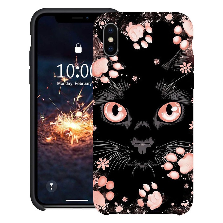 BestCase® Husa TPU Ultra Slim Compatibila cu Apple iPhone XR, Black Cat, 2078157 B 2015
