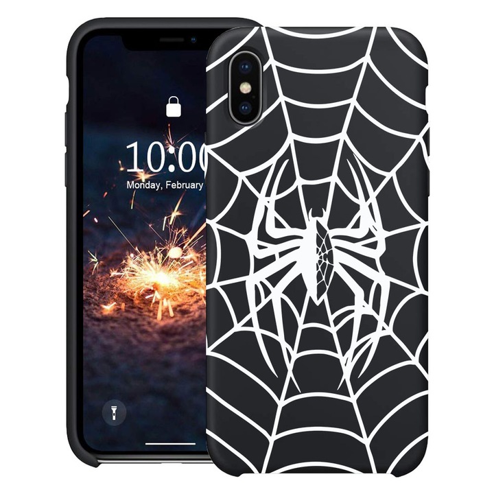BestCase® Husa TPU Ultra Slim Compatibila cu Apple iPhone XS / X, Spider, 2078162 B 2026