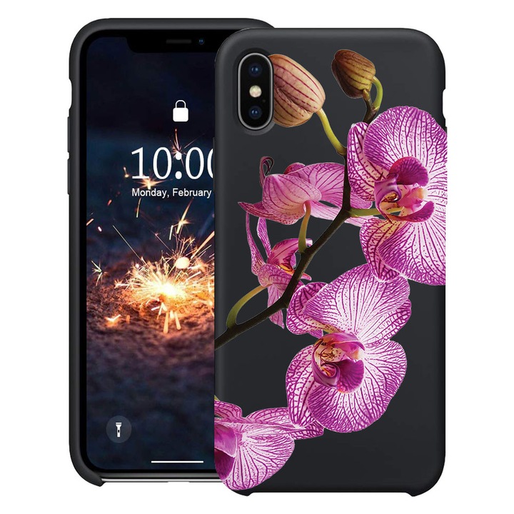BestCase® Husa TPU Ultra Slim Compatibila cu Apple iPhone XR, Floral - Pink Orchid, 2078157 B 2064