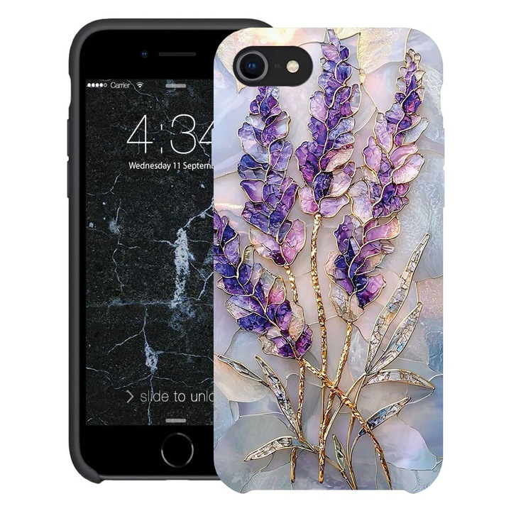 BestCase® Husa TPU Ultra Slim Compatibila cu apple iPhone SE 3 / SE 2 / 8 / 7, Floral - Golden Hydrangea, 2078152 B 2080